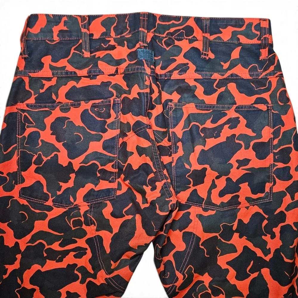 GStar Raw 5622 3D Jean 30 x 32 Tapered COJ Blaze Orange Black Camo Cotton Canvas